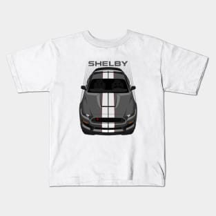 Ford Mustang Shelby GT350R 2015 - 2020 - Magnetic Grey - White Stripes Kids T-Shirt